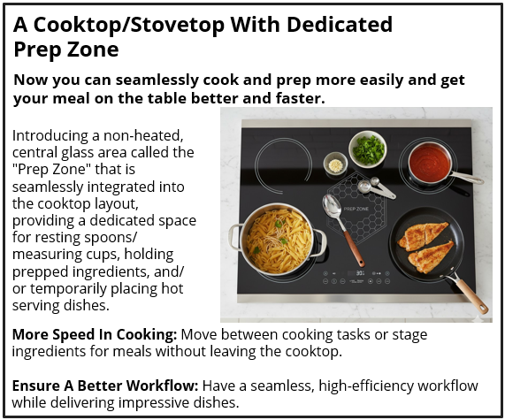 A Cooktop/Stovetop With Dedicated Prep Zone
