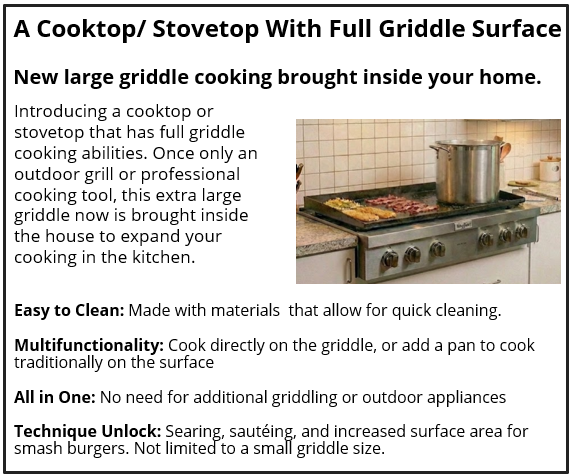 A Cooktop/Stovetop With Full Griddle Surface