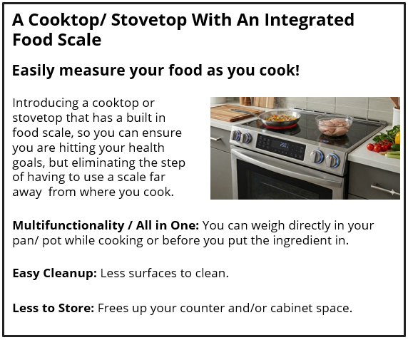 A Cooktop/Stovetop with an Integrated Food Scale