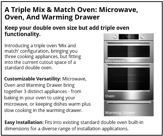 A Triple Mix & Match Oven: Microwave, Oven, And Warming Drawer