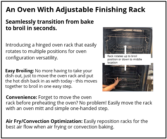 An Oven With Adjustable Finishing Rack