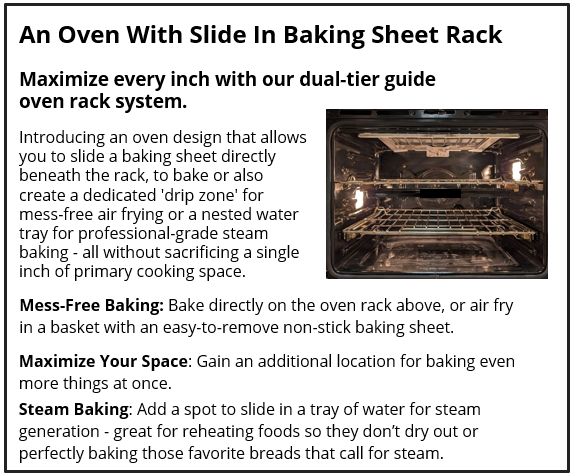 An Oven With Slide In Baking Sheet Rack