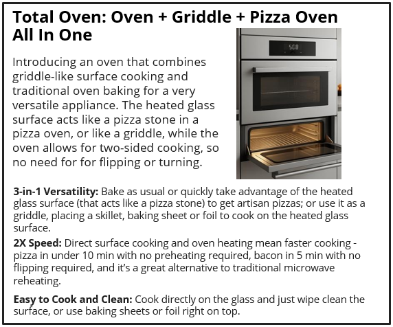Total Oven: Oven + Griddle + Pizza Oven All In One