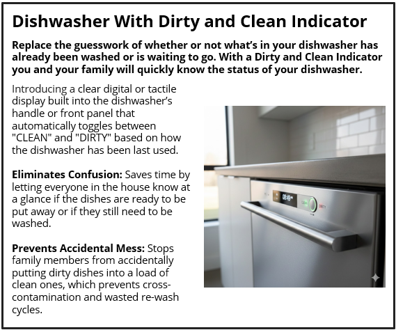 Dishwasher With Dirty and Clean Indicator