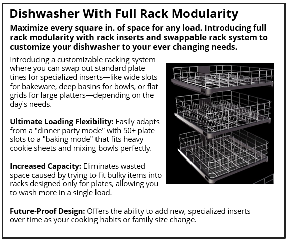 Dishwasher With Full Rack Modularity