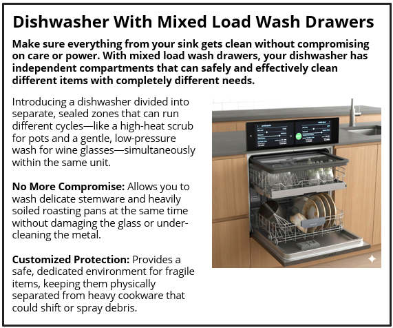 Dishwasher With Mixed Load Wash Drawers