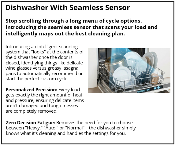 Dishwasher With Seamless Sensor