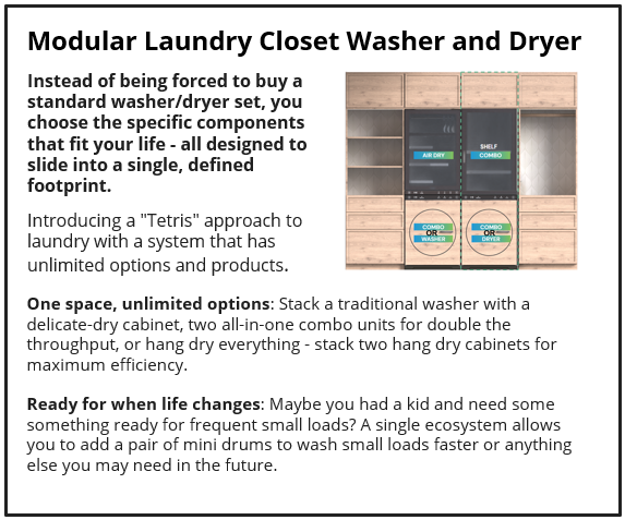 Modular Laundry Closet Washer and Dryer