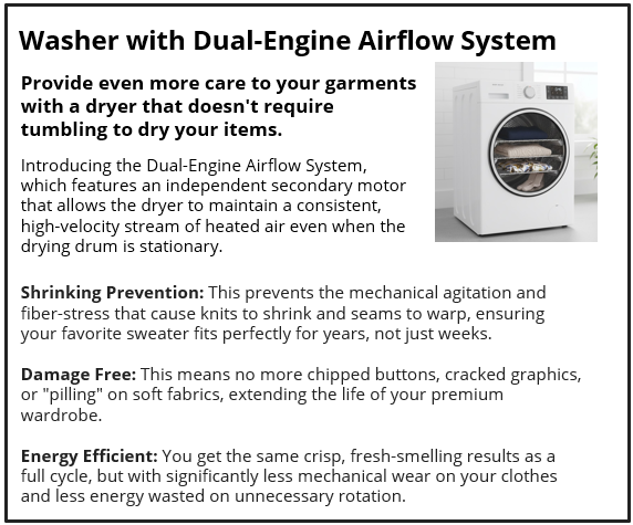 Washer with Dual-Engine Airflow System