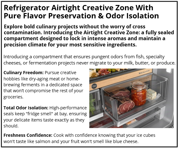 Refrigerator Airtight Creative Zone With Pure Flavor Preservation & Odor Isolation