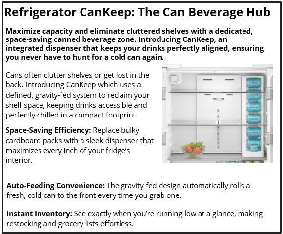 Refrigerator CanKeep: The Can Beverage Hub