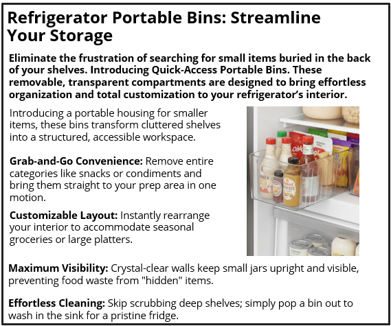 Refrigerator Portable Bins: Streamline Your Storage