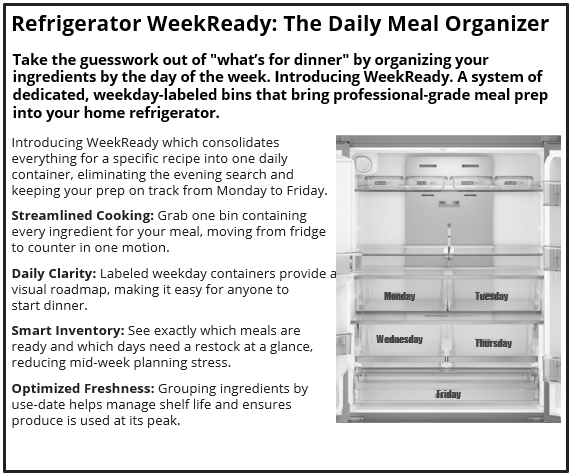 Refrigerator WeekReady: The Daily Meal Organizer